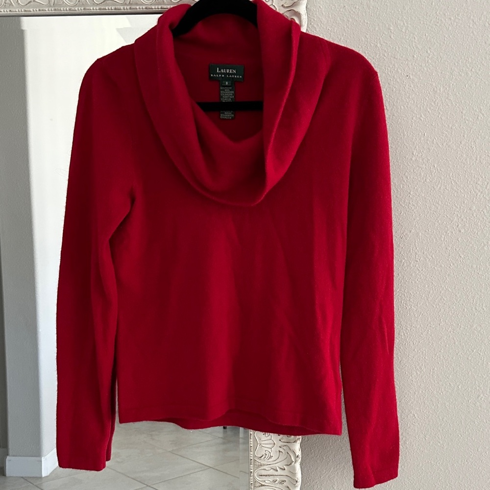 Lauren Ralph Lauren Red Cashmere/Wool Sweater